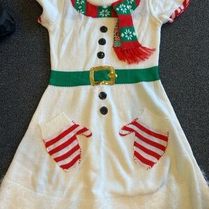 Ultra Flirt Red and Green Snowflake Sweater